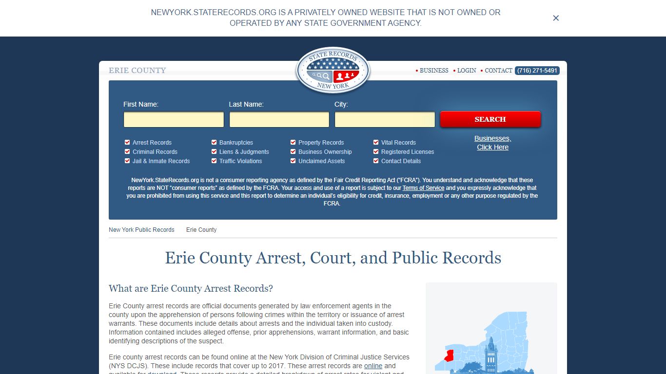 Erie County Arrest, Court, and Public Records